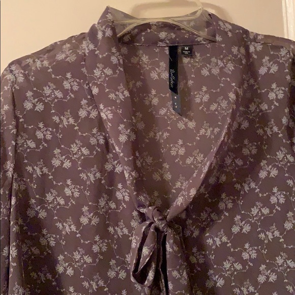 Anthropologie BELLATRIX GRAY SHEER LONG SLEEVE BLOUSE BLOUSE BELL SLEEVES Floral - Picture 4 of 13